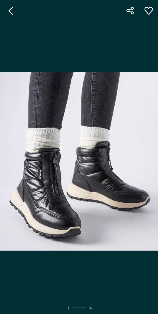 Buty damskie czarne śniegowce 36