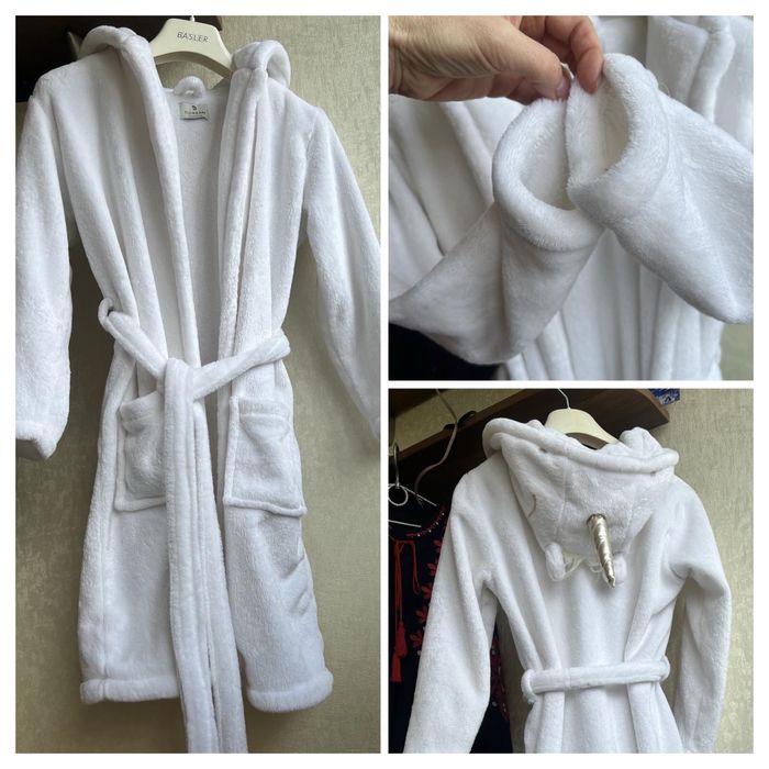 Махровый халат единорог детский