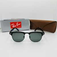 Солнцезащитные очки Ray Ban Clubmaster 3016 Black-Black 51мм стекло