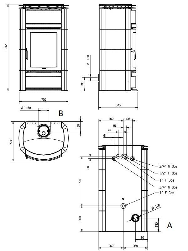 Piec kominkowy z płaszczem wodnym La Nordica Norma S Idro DSA 19,5kW