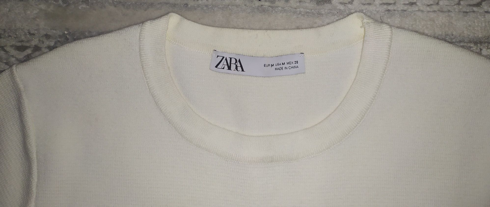 Sweter Zara r. M krótki ecru