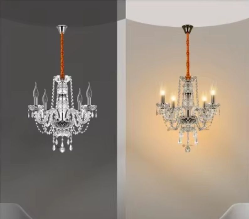 Ekskluzywny żyrandol kryształowy 4-ramienny - lampa sufitowa 44x90cm