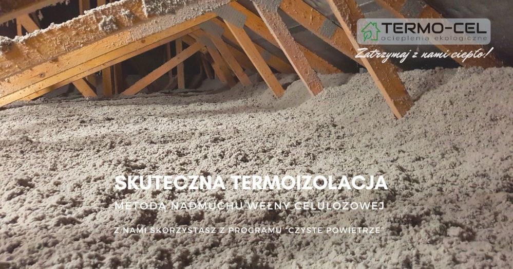 Ocieplenia poddaszy celulozą, wdmuchiwanie celulozy, izolacje stropów