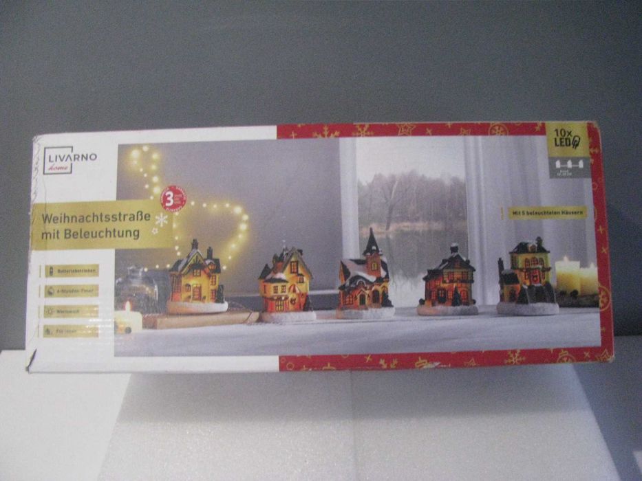 Nowa ozdoba świąteczna osada domki   led 5szt