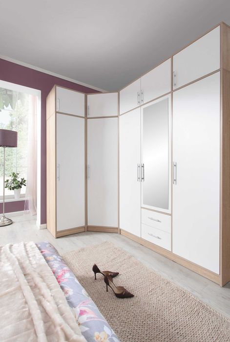 meble szafa 100cm dwudrzwiowa wysoka 230 Dąb Artisan kaszmir Szara HIT