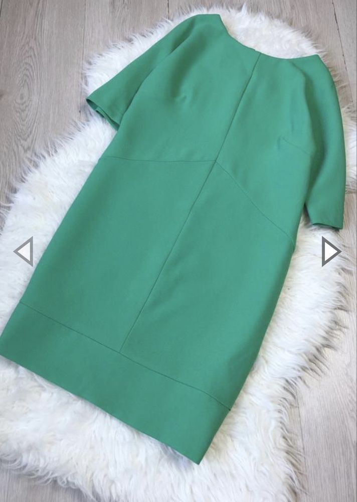 Зеленое прямое платье кокон topshop сукня