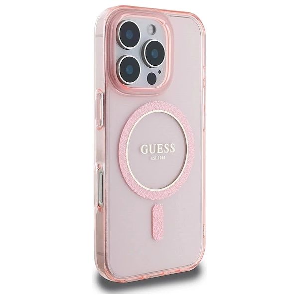 Guess GUHMP16LHFGEREP iPhone 16 Pro 6.3" różowy/pink hardcase IML Glit