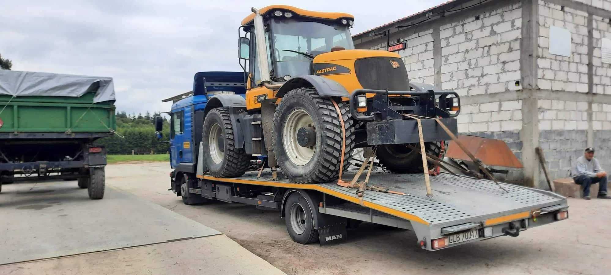 Transport maszyn rolniczych budowlanych ciągników kombajnów Laweta