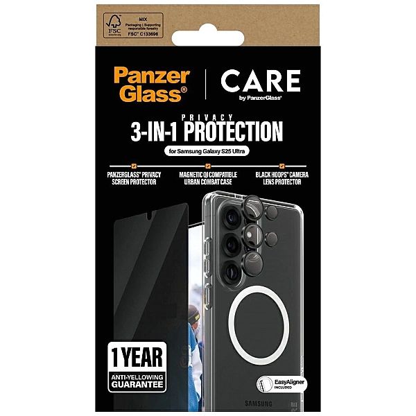 Zestaw ochronny CARE by PanzerGlass Flagship 3w1 Etui+Szkło Prywatyzuj