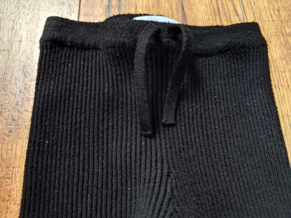 Legginsy 98 Zara mięsista prążkowana bawełna czarne klasyka