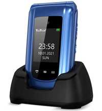Telefon komórkowy z klapką dla seniorów Uleway kolor niebieski