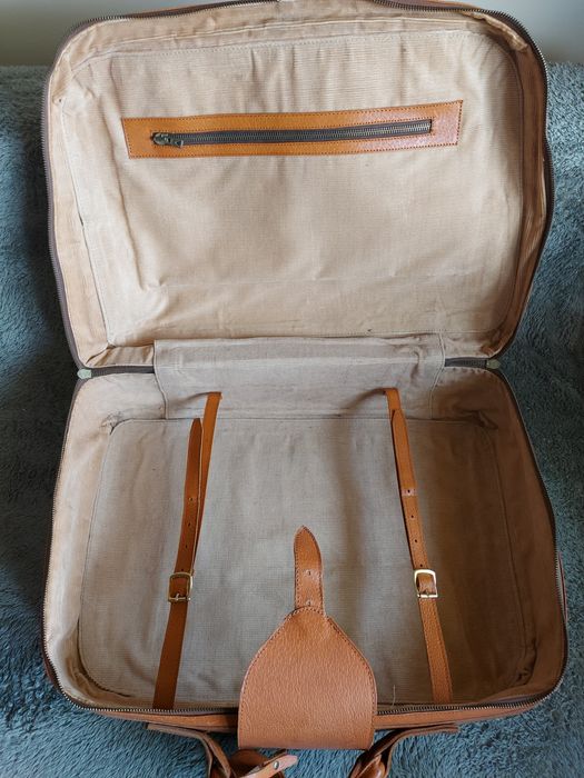 Walizka podróżna skórzana duża - rarytas z czasów PRL