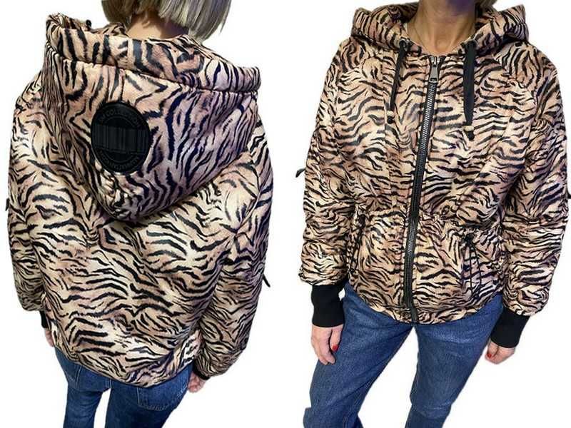 S-M fashion kurtka Tiger - print animal tygrys taśmy S-M