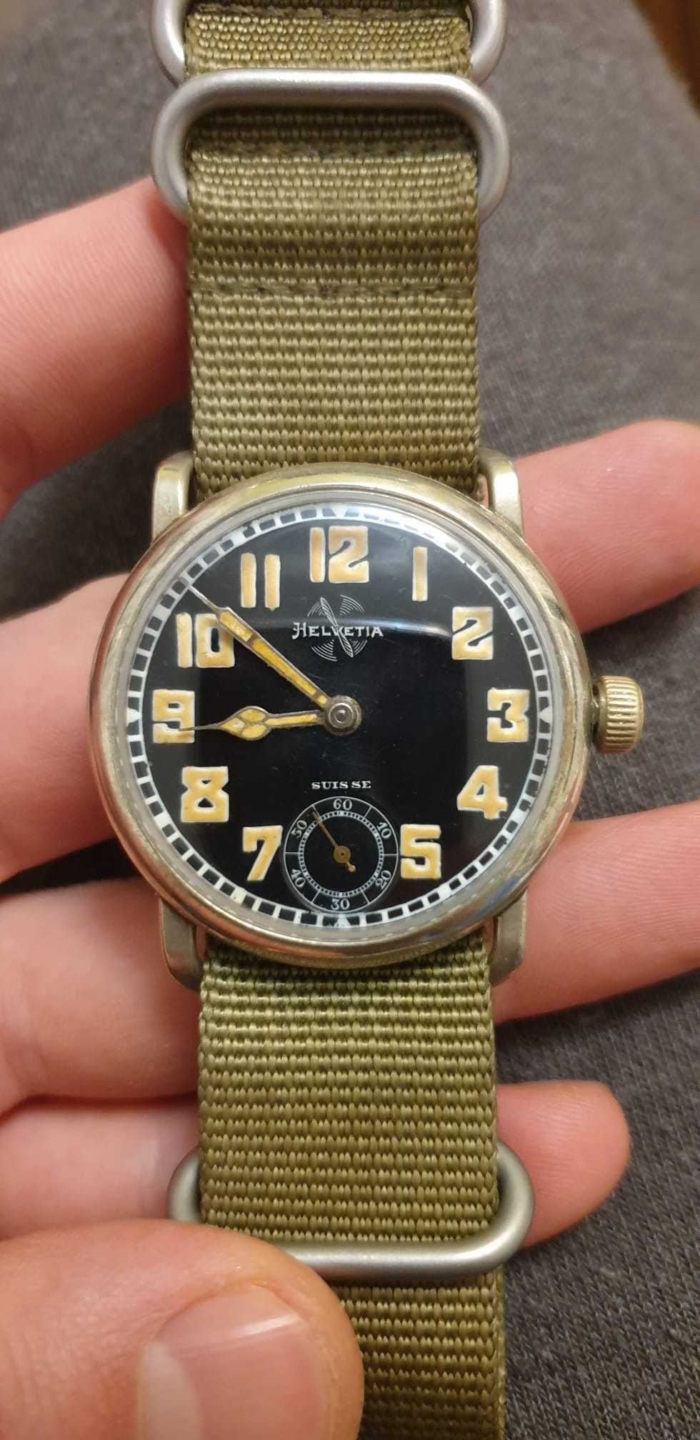 Zegarek Helvetia wojskowy 41mm duża 1930