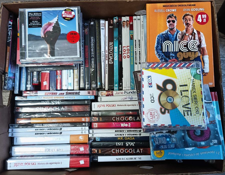 Płyty CD Filmy Mix 100 sztuk Karton nowe opis
