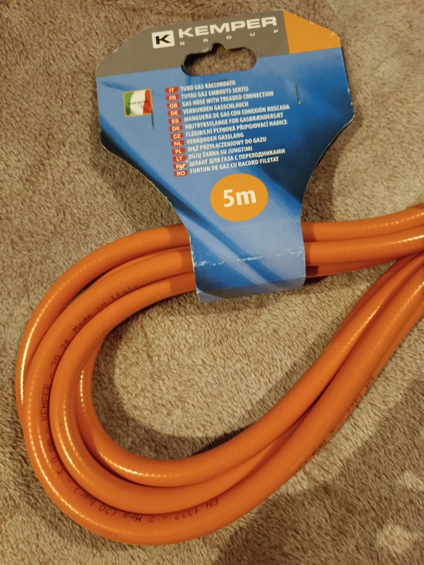 Wąż do gazu propan butan Kemper 5 m 20 bar 3/8-3/8 cala