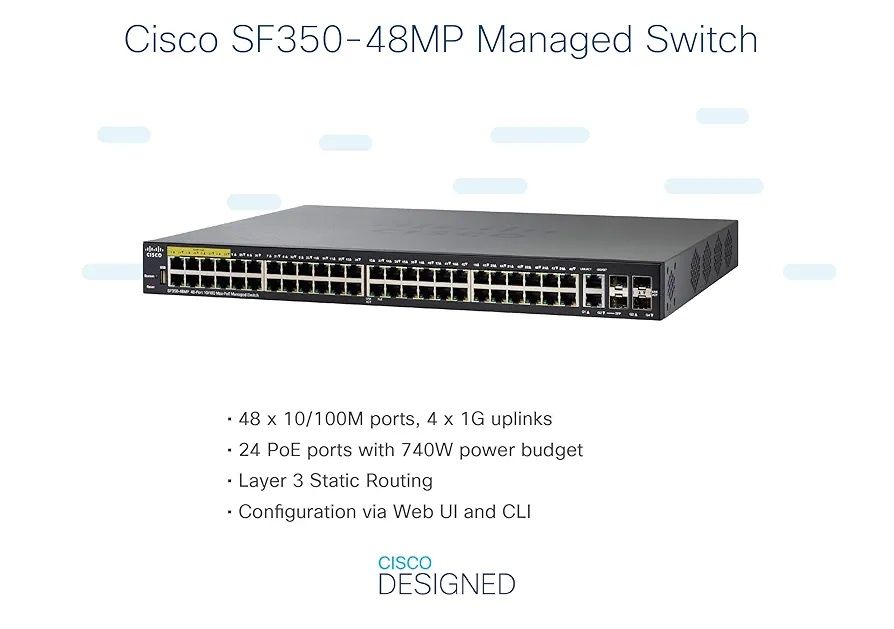 Cisco SF350-48MP 10/100-PoE Managed Switch z 48 portami