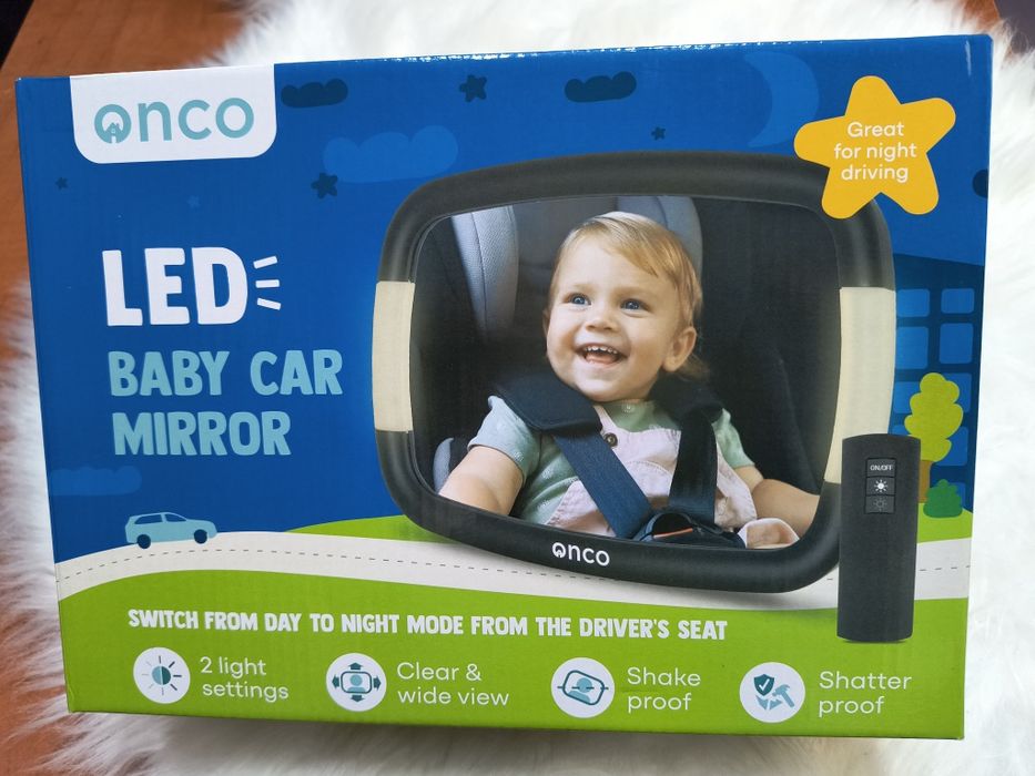 Lusterko LED do obserwacji dziecka w samochodzie