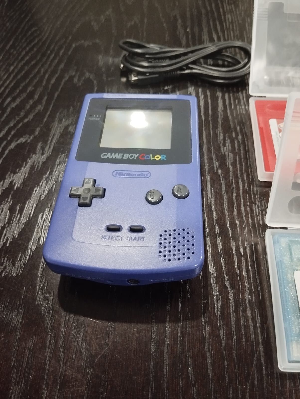 Conjunto Gameboy Color com 7 jogos Pokémon e cabo link