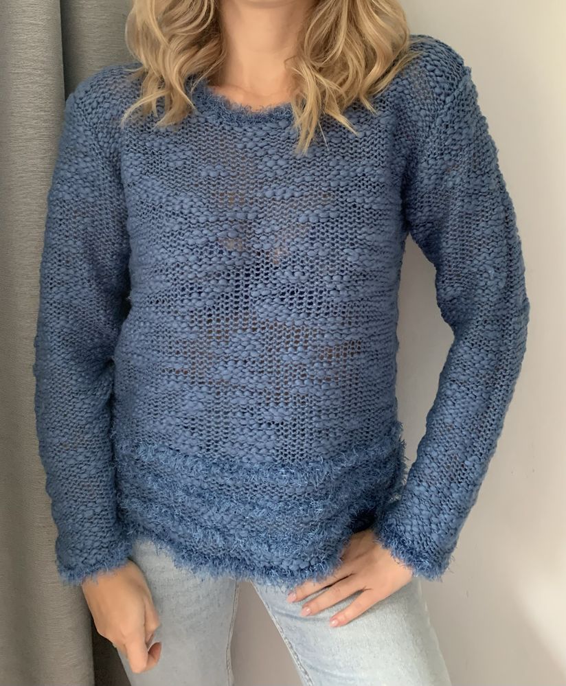 Niebieski sweter Vintage retro y2k M L