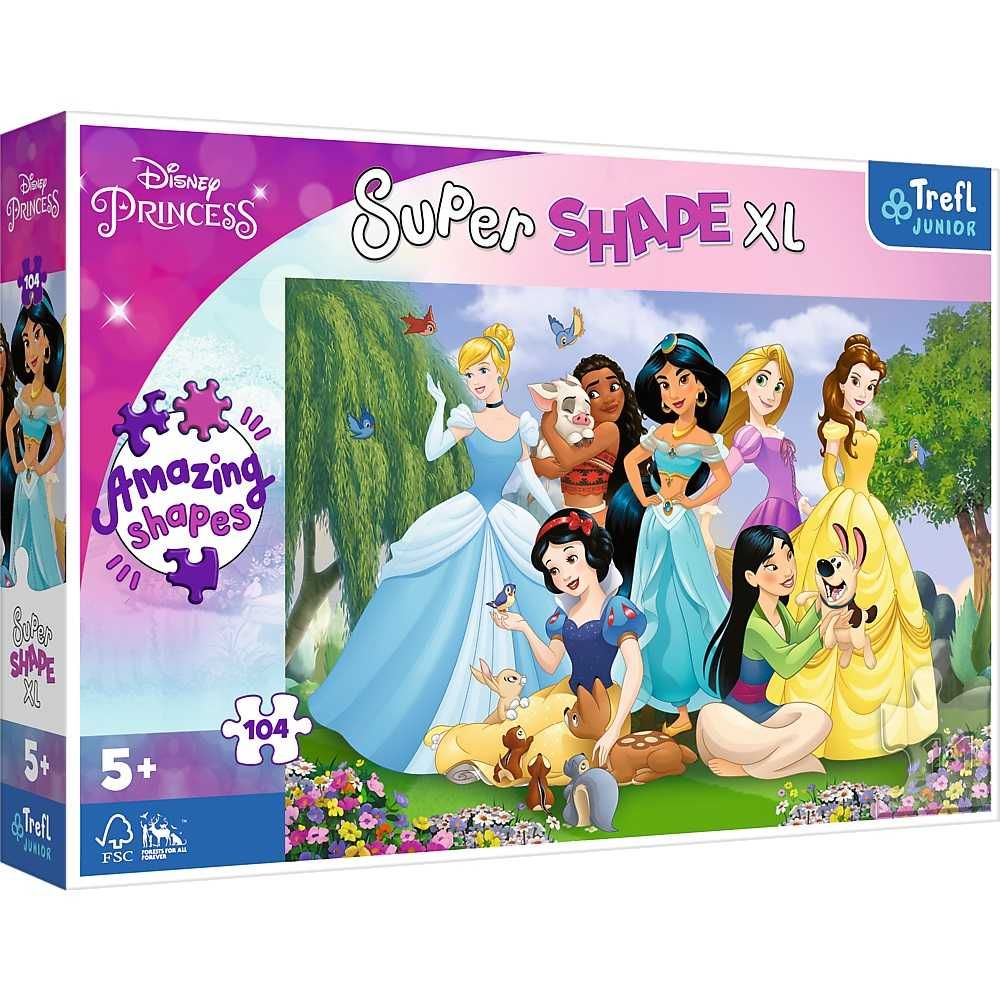 Trefl Puzzle Super Shape XXL 104 el. Disney Księżniczki w ogrodzie