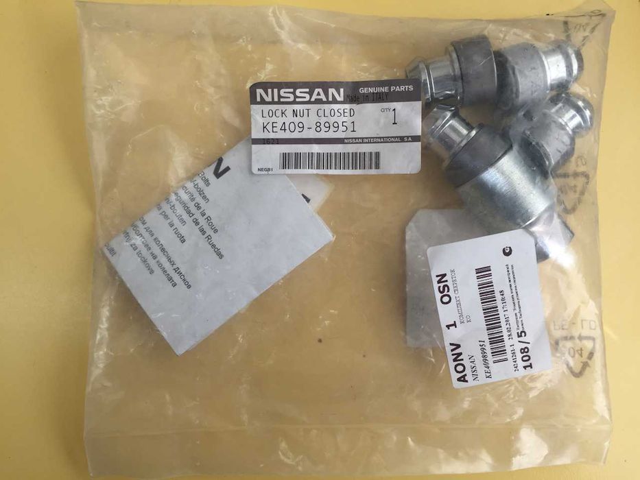 Гайки секретки Ниссан Кашкай М12х1,25х25мм 2 ключа Секретки Nissan OEM