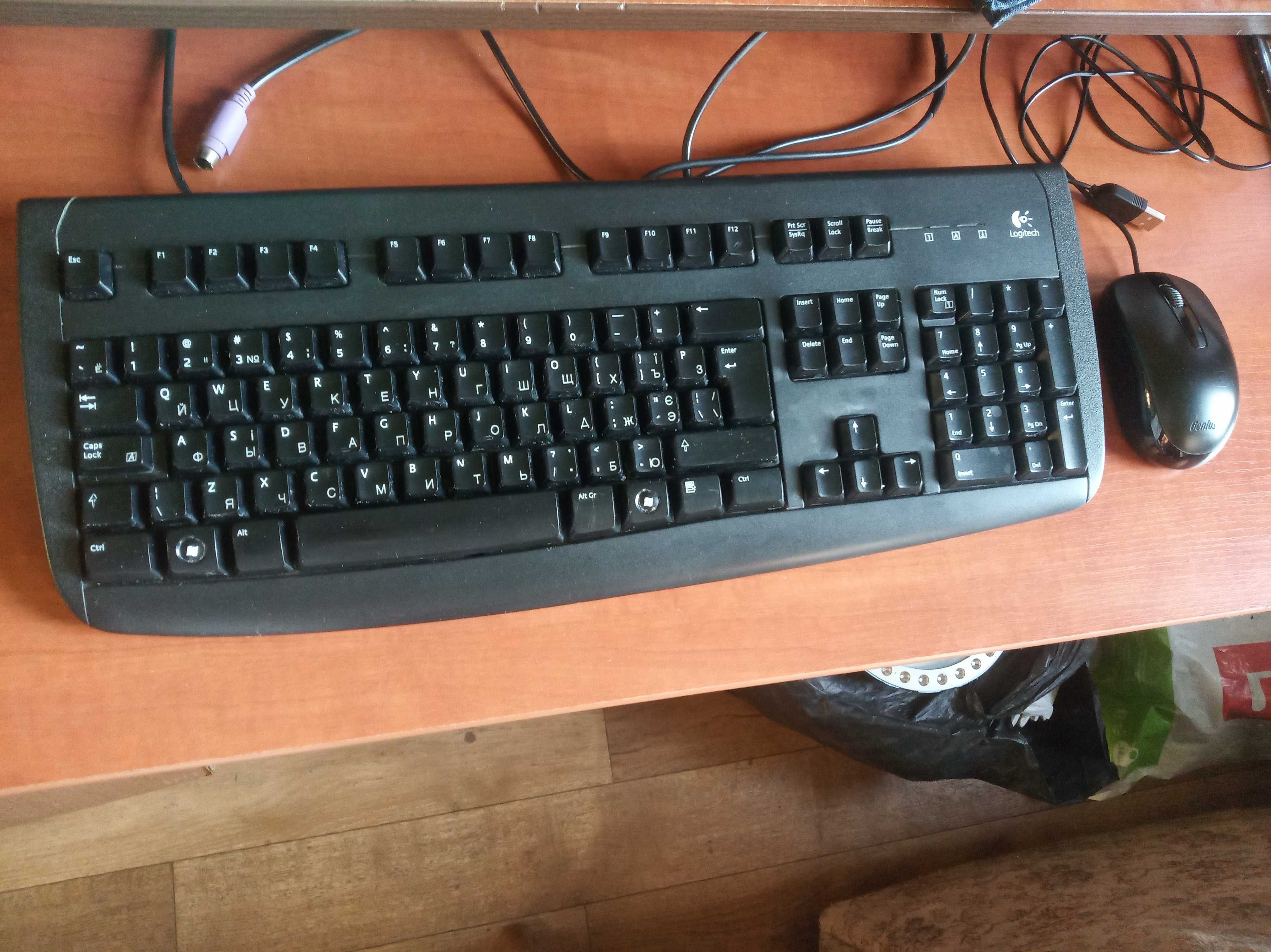 Нова мишка комп'ютерна Genius + клавіатура Logitech