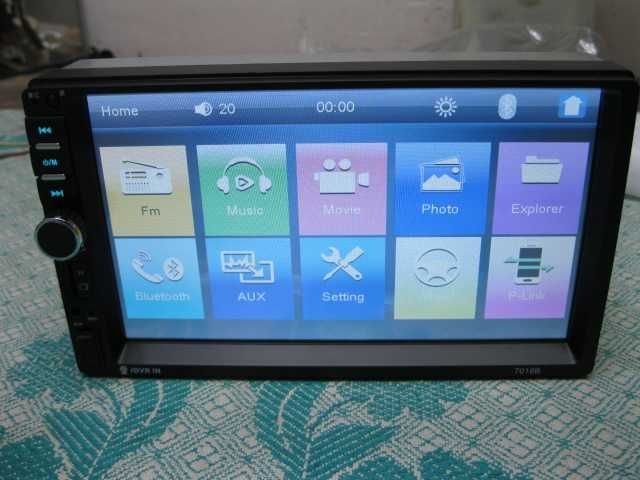 Автомагнитола  2DIN  Podofo7018 с пультом .  Сенсорный экран.