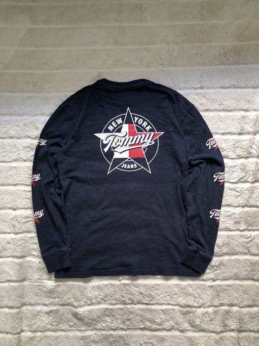 TOMMY JEANS (S) Hilfiger лонгслив мужской темно-синий оригинал