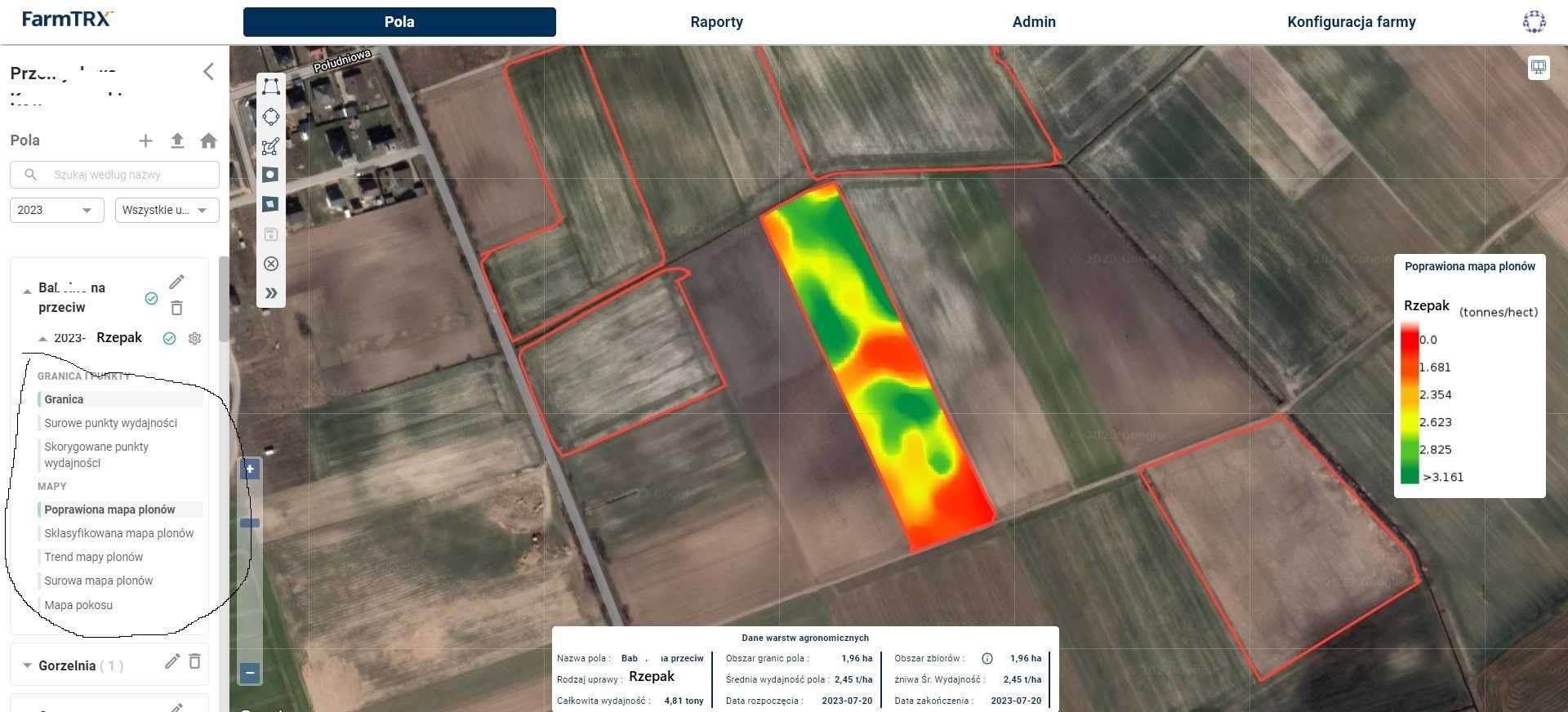 Mapowanie plonów Monitor Wydajności na kombajn RTK FarmTRX CHCNav