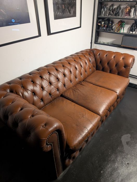 Oryginalny Chesterfield kanapa 3 osobowa