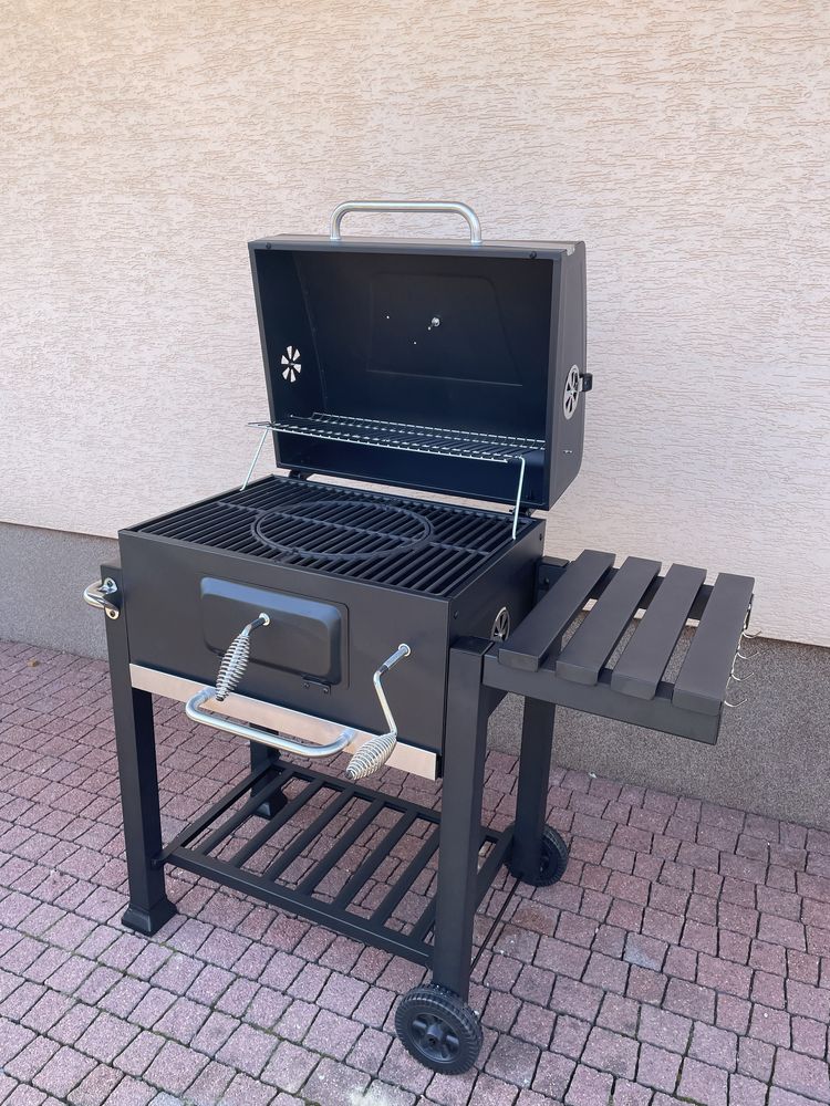 Duży Grill Węglowy XXL - Żeliwny Ruszt!