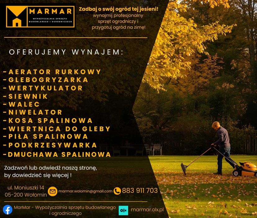 Wertykulator, aerator, glebogryzarka, walec, WYNAJEM, WYPOŻYCZALNIA !