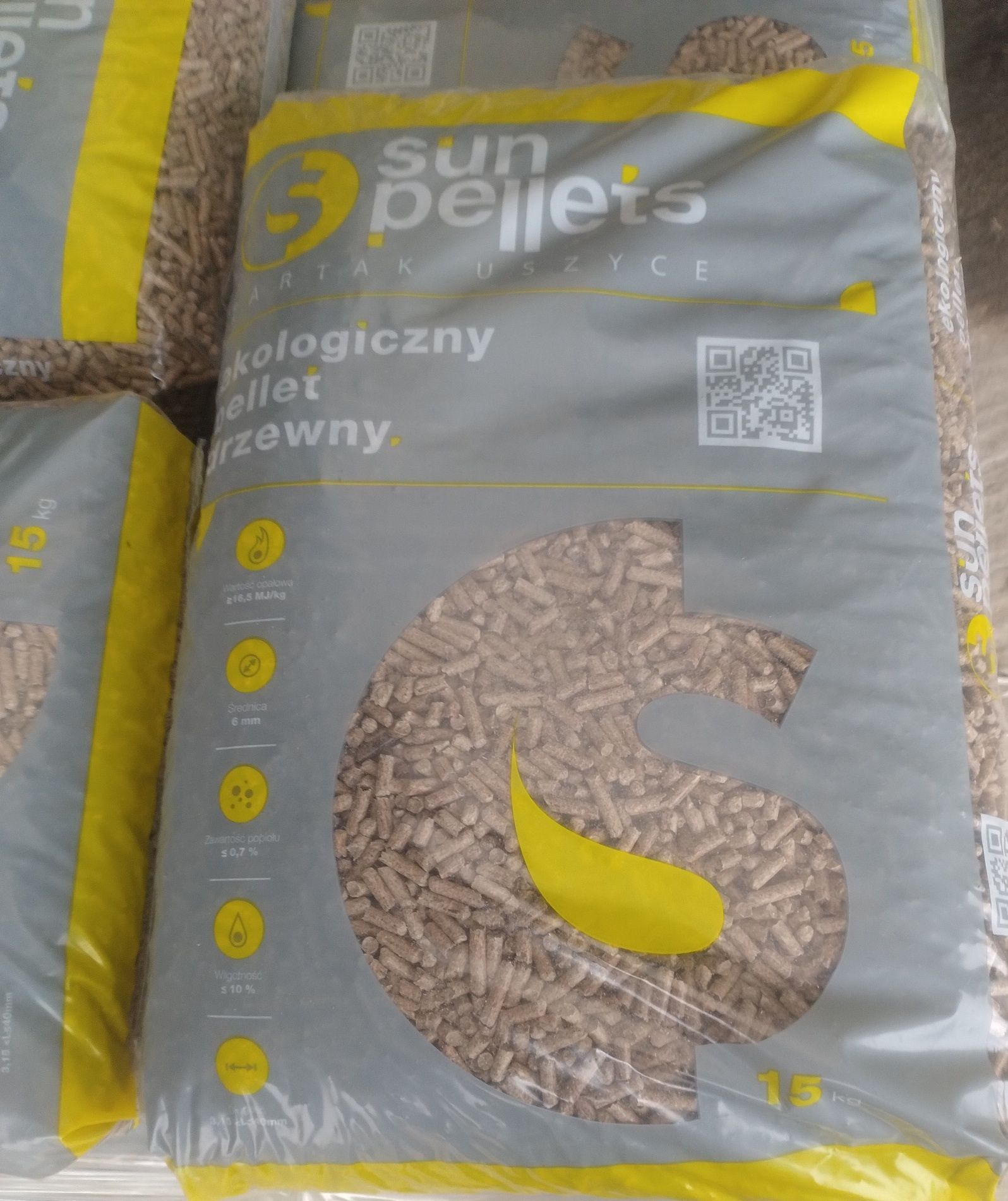 Sun Pellet's Pellet drzewny 6mm iglasty worki 15kg sosnowy kl. EnPlus