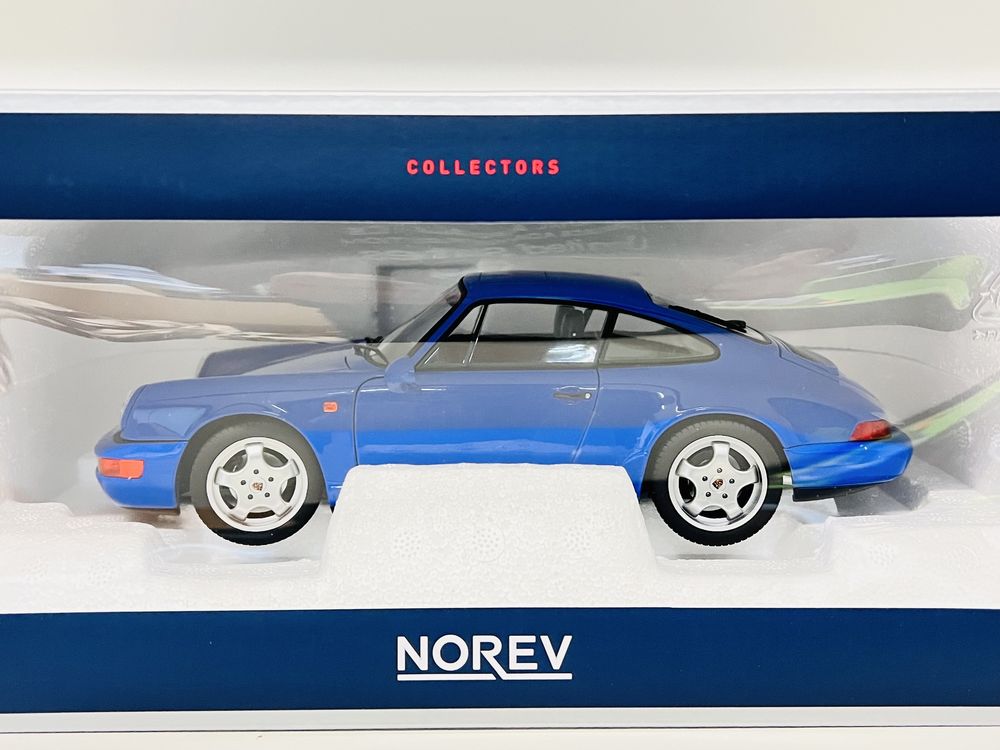 Porsche 911 964 Carrera 2 Norev 1/18 full open niebieski limit