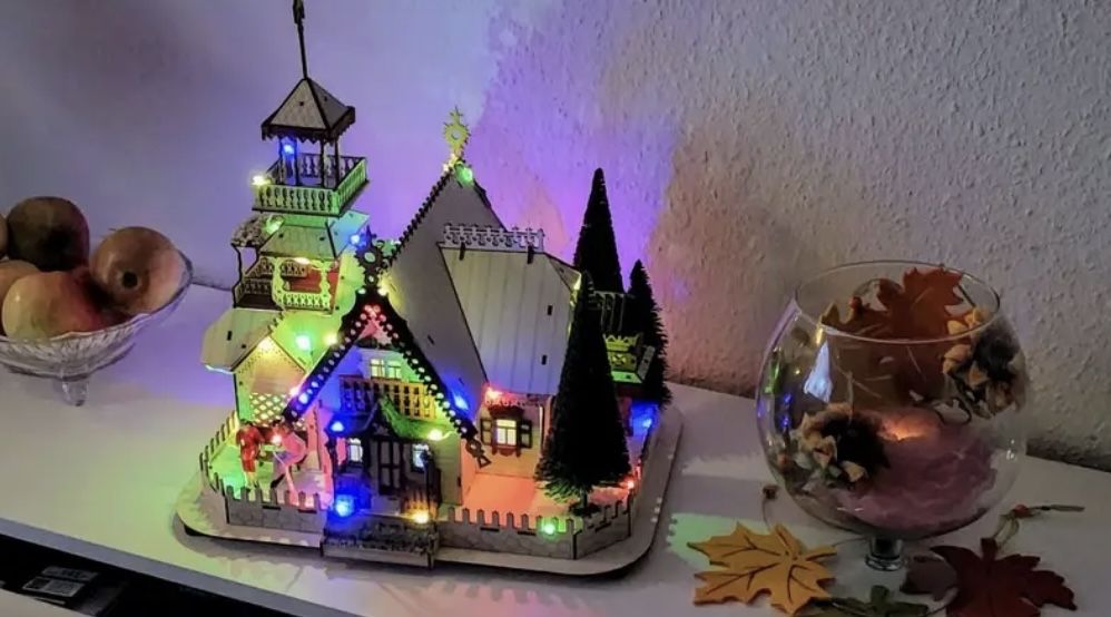 3D дерев’яна модель «Вілла з LED-підсвіткою»