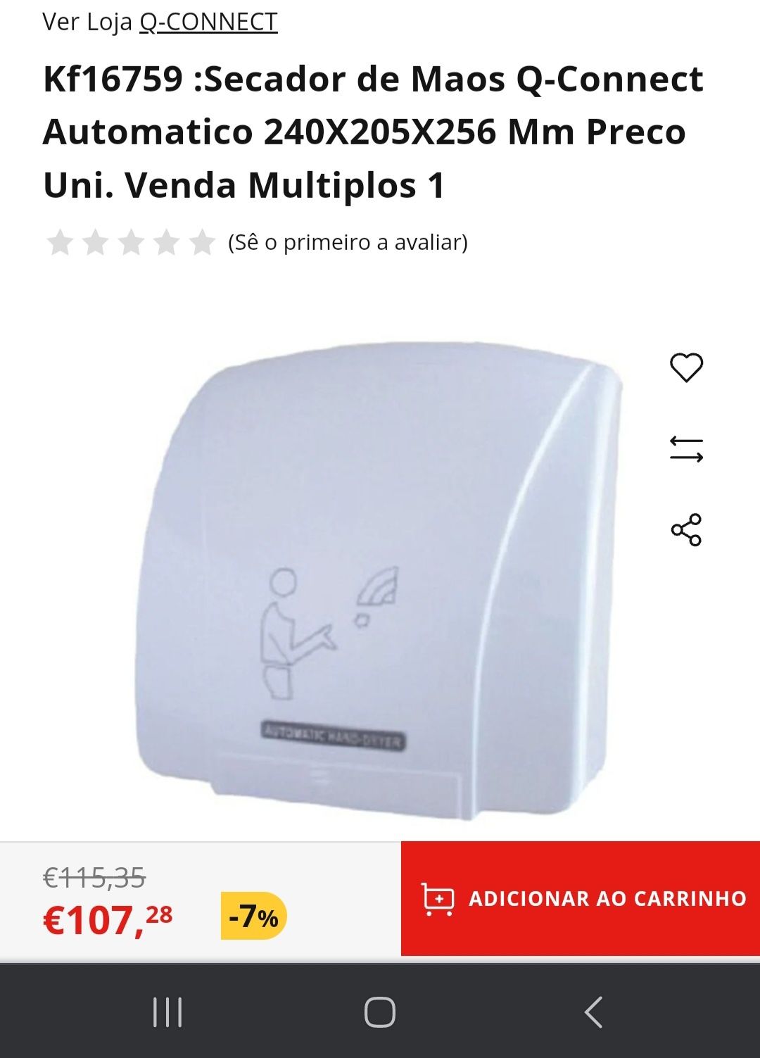 Secador de mãos automático (NOVO)
sensor