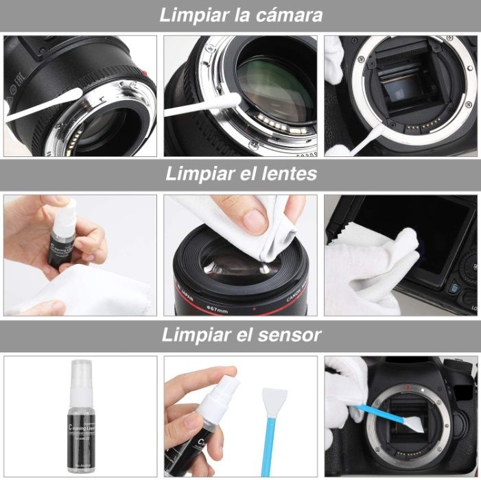 Limpeza para objetivas e maquinas fotográficas (incluindo o sensor)