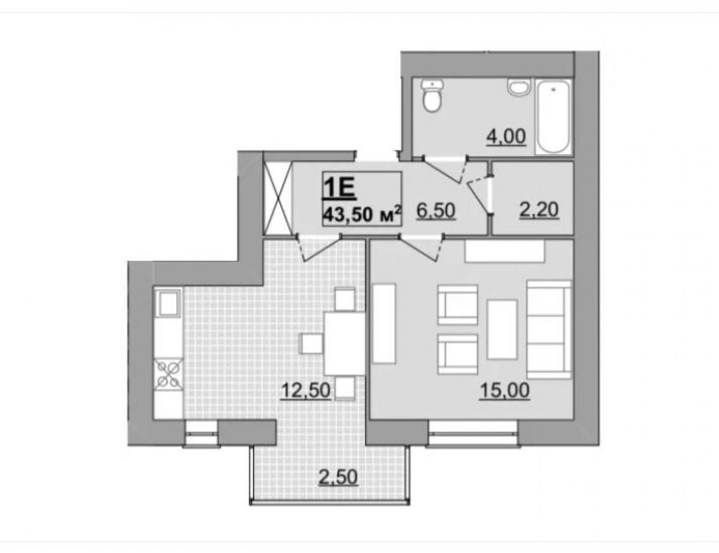 Продаж 1 кім квартири, 45,5 кв.м. в центрі/Височана