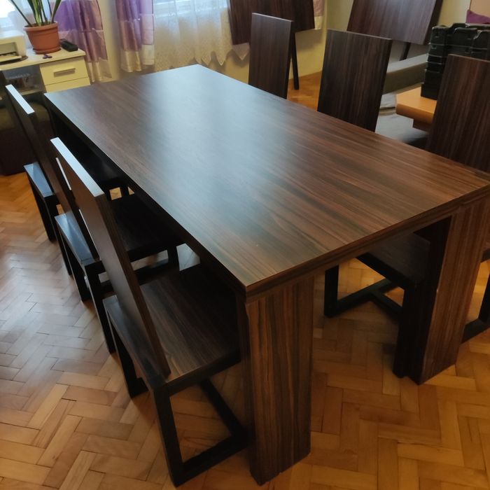 Stół 200x90 kolor Wenge +6 krzeseł