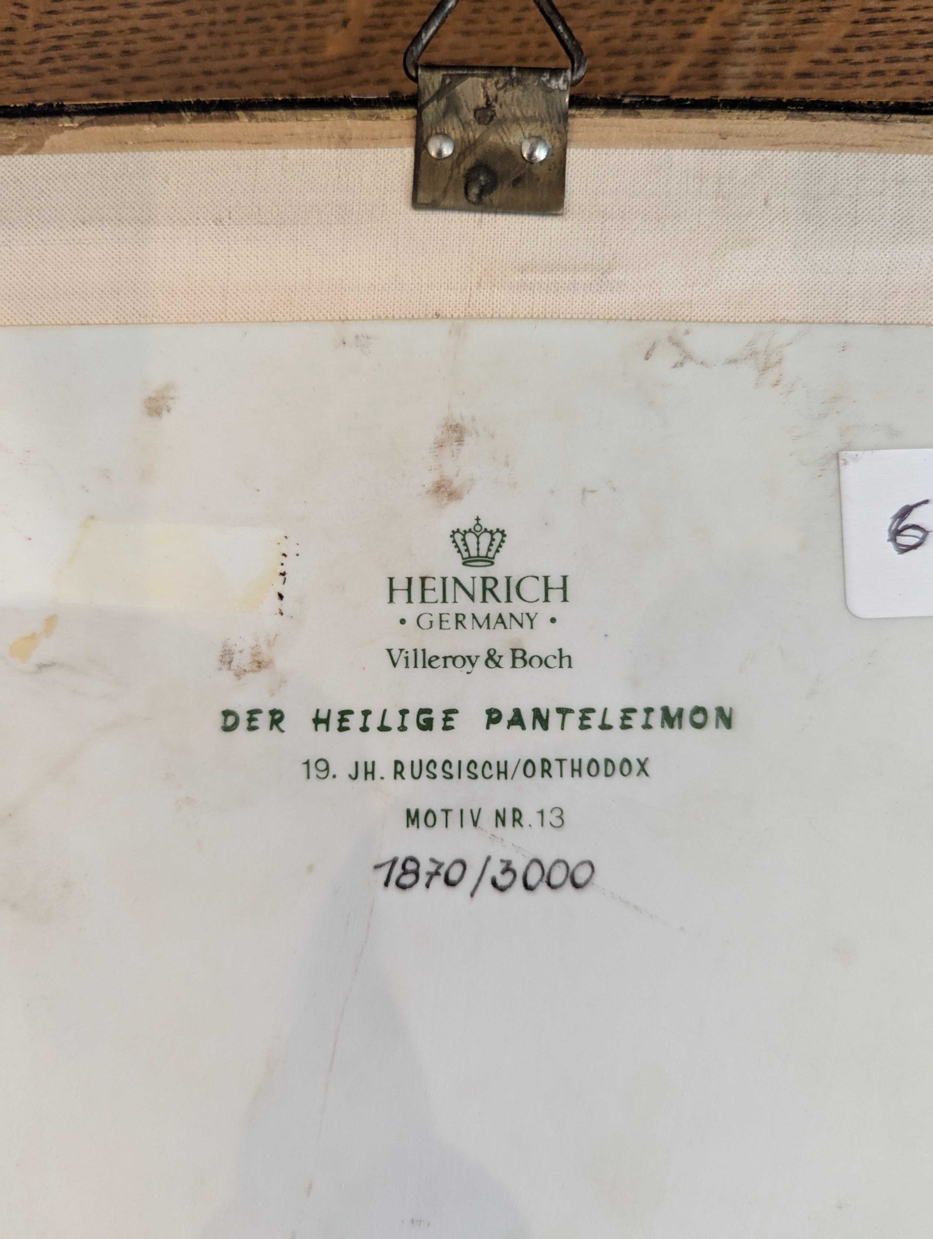 Porcelanowa ikona HEINRICH Św. Pantaleon Patron lekarzy i pielęgniarek