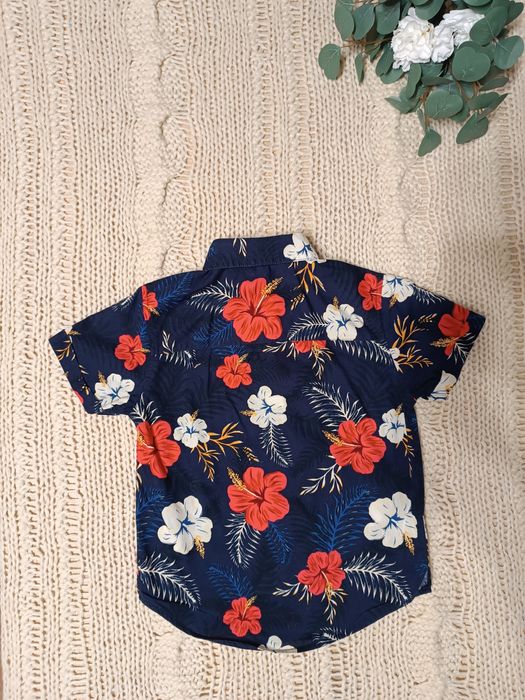 116 Primark koszula hawajska kwiaty orchidea liście