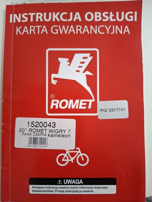 Rower Romet Wigry 7, ok. 200 km przebiegu
