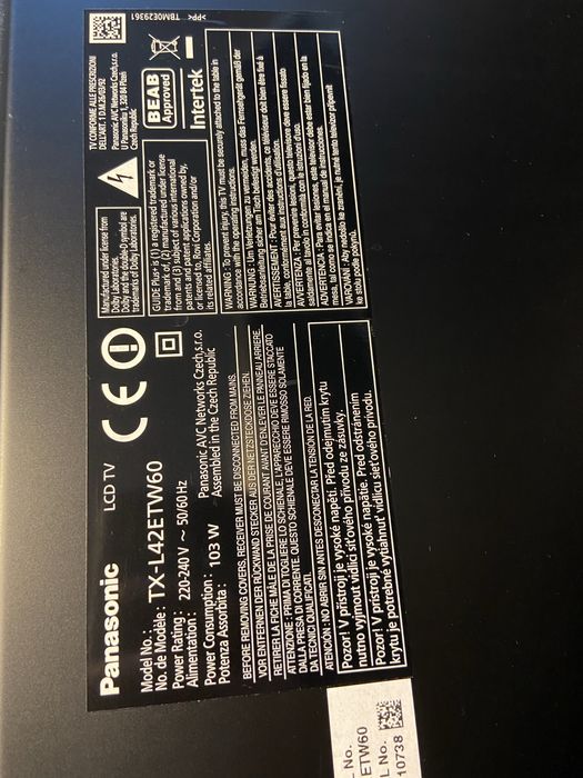 Телевізор Panasonic TX-L42ETW60 Premium/3D/600Hz