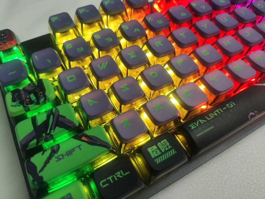 Єванґеліон EVA 01 Напівпрозорі keycap кейкапи Аниме Evangelion 122шт