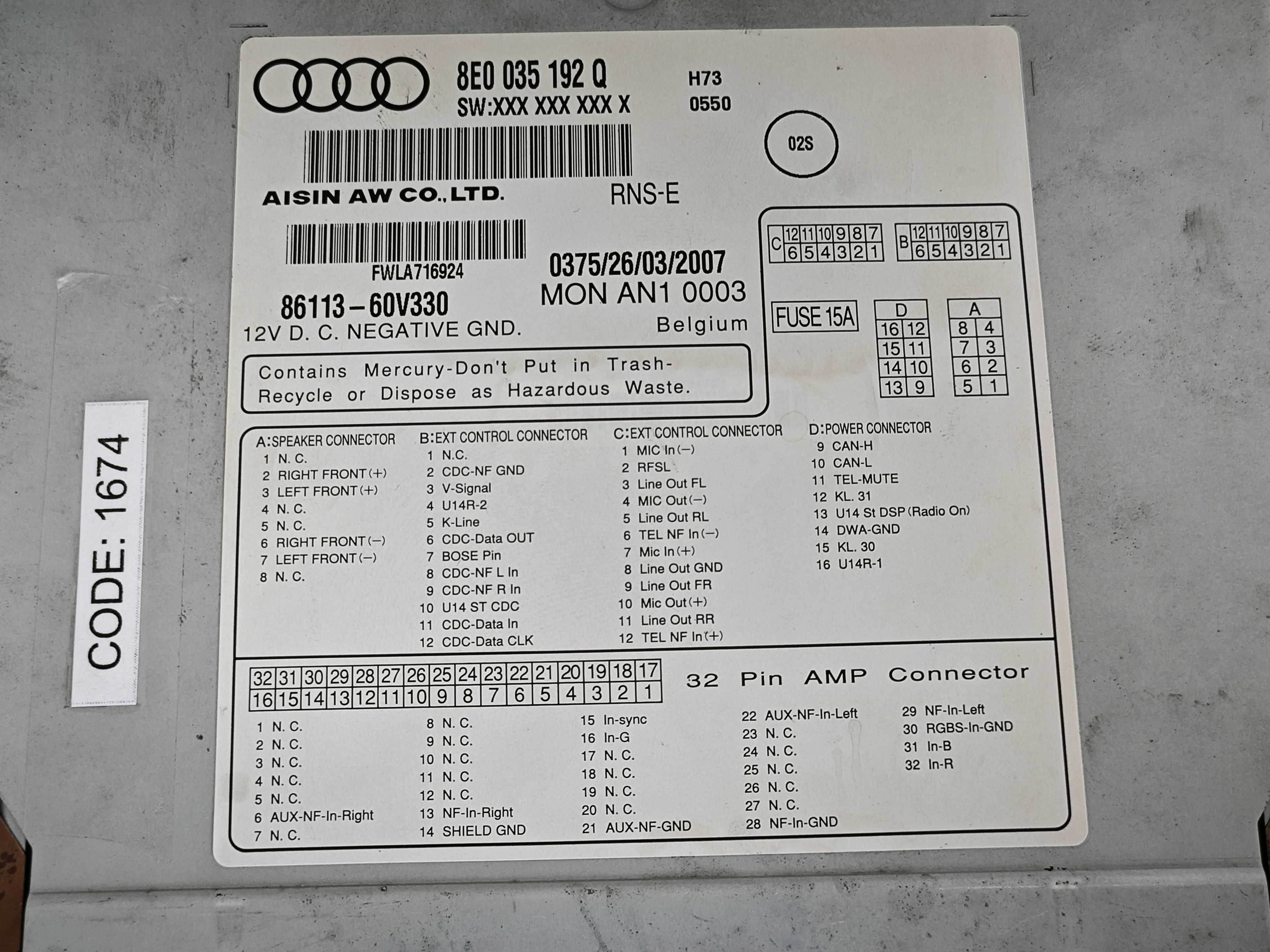 Radio nawigację RNS-E RNSE Audi A4 B6 B7 Seata audi navigation plus na