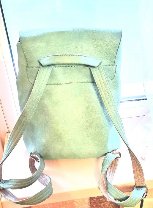 Рюкзак сумка из экокожи, мятного цвета с аппликацией Alba Soboni бренд