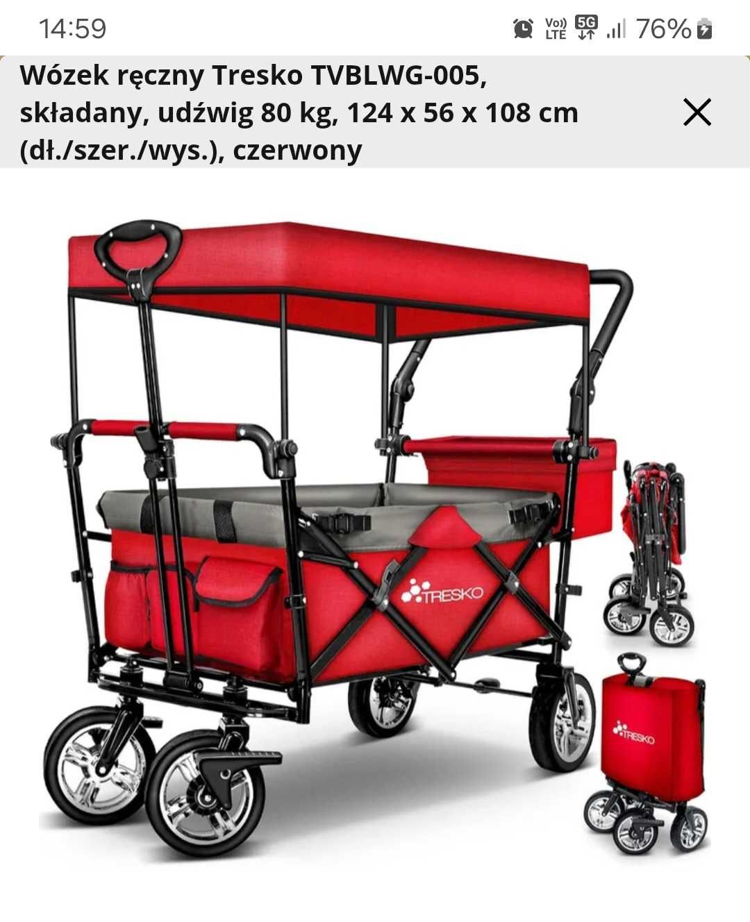 Wozek plazowy transportowy duzy