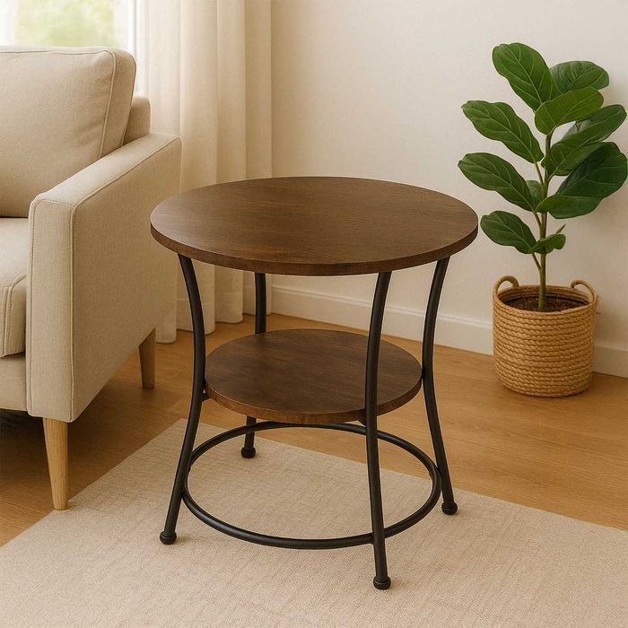 NOWY Okrągły Stolik Kawowy Ława Do Salonu Sypialni Loft Loftowy OKAZJA