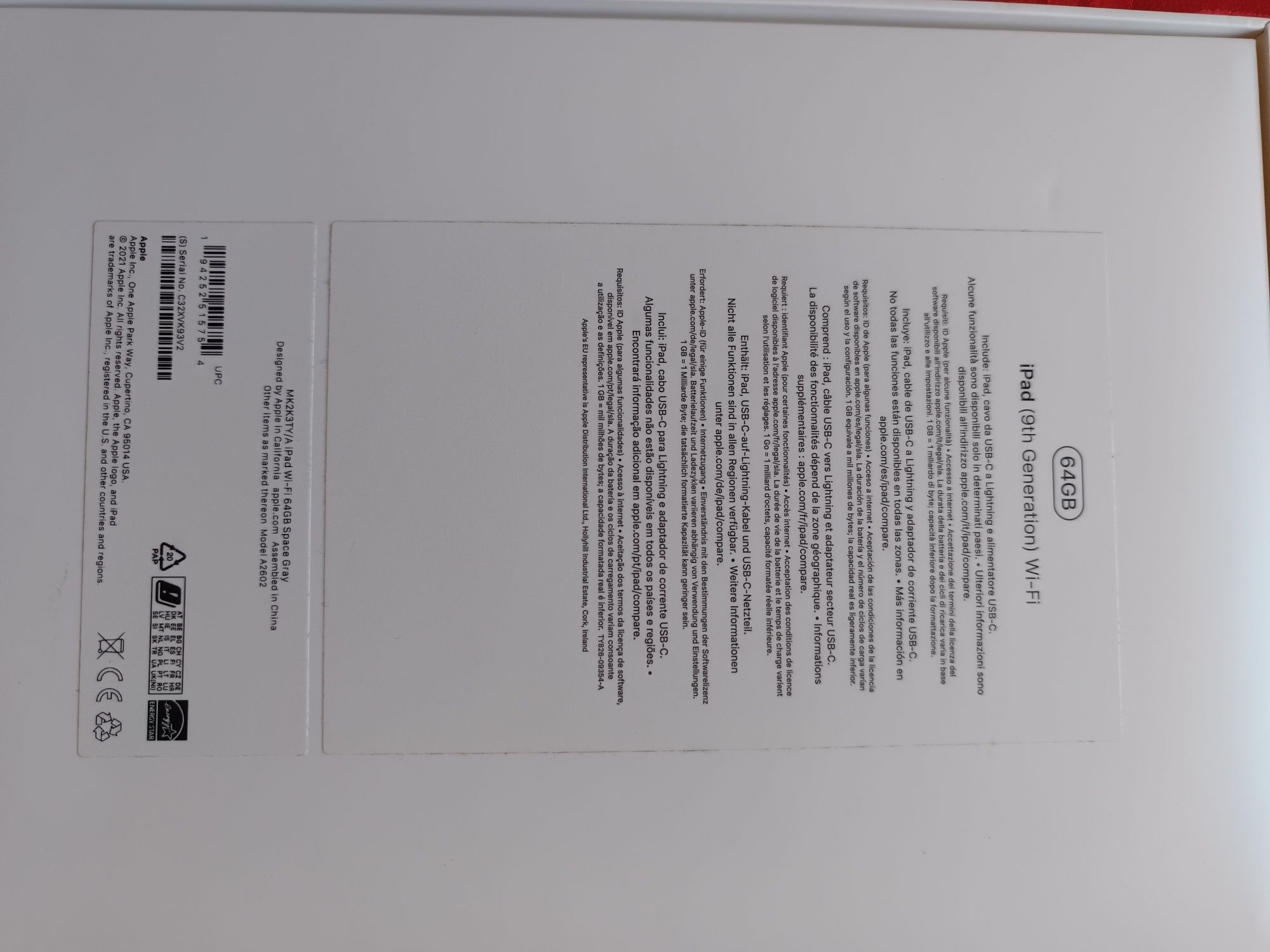 ipad 9ª geraçao,como novo na caixa+capa tb nova.